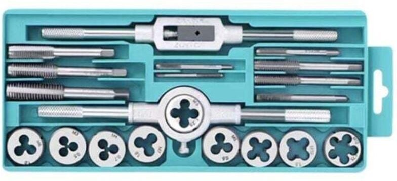 Gewindebohrer und Schneideisen, 20-teilig, M3-M12-Gewindeschneidwerkzeuge, Gewindebohrer- und Schneideisensatz, metrisch...