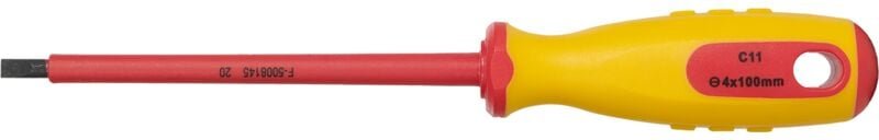 SW-Stahl 33100L-4 Schraubendreher VDE I Schlitzschraubendreher 4 x 100 mm I Elektriker Werkzeug I Elektro Schraubendrehe...