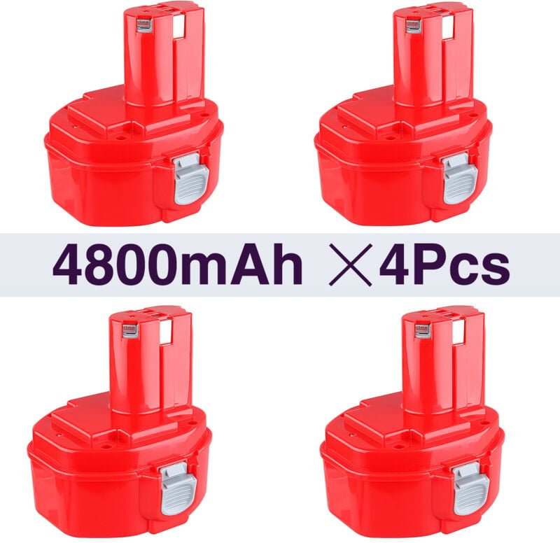 Pdstation - 4 x 14.4 v 4.8 Ah Werkzeugbatterie für Makita Akku PA14 1420 1422 1433 1435 1435F 192600-1 1939 85-8 192699 ...