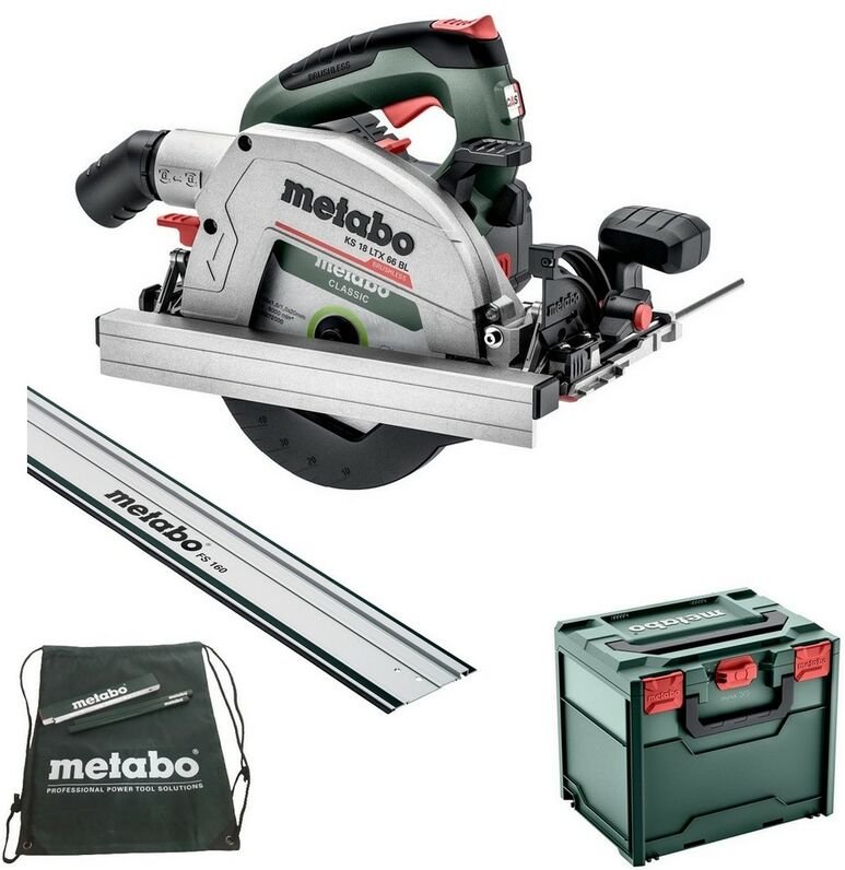 Metabo - Akku Handkreissäge ks 18LTX 66 BL+FS160+Sportbeutel+Meterstab+2xBleistift