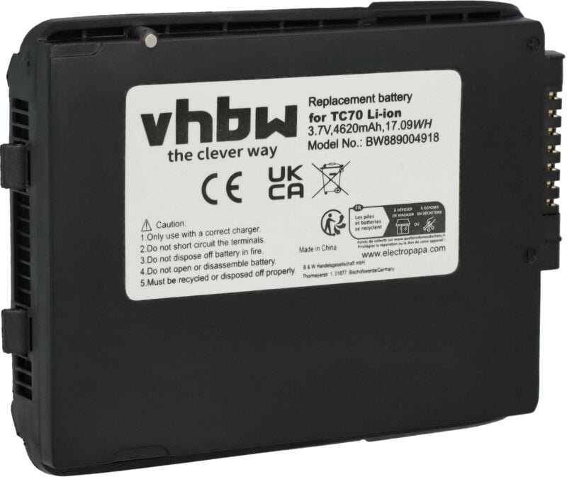 Thumbnail - vhbw Akku Ersatz für Motorola 82-171249-01, BT-000318-01, BT-000318, 82-171249-02 für Barcodescanner POS (4620 mAh, 3,7 ...