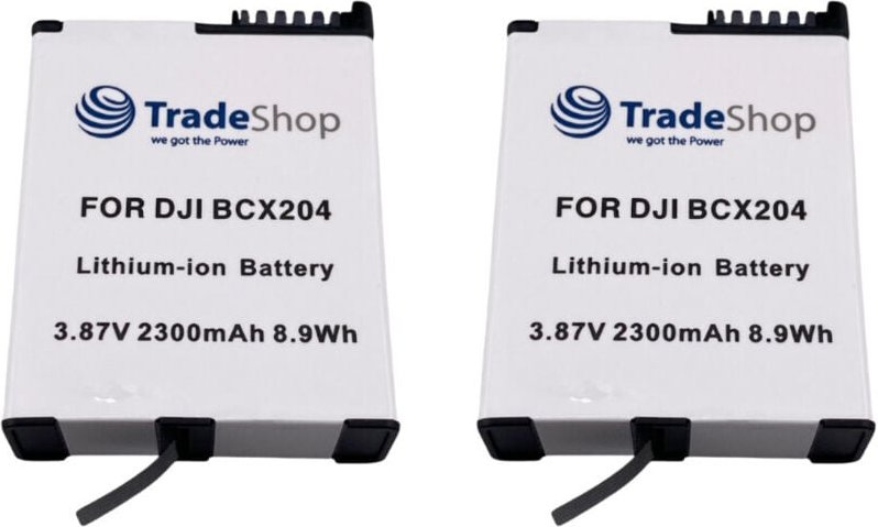 2x Trade-Shop Li-Ion Akku 3,87V / 2300mAh kompatibel mit DJI Osmo Action 5 Action-Kamera ersetzt BCX204, BCX204-1950-3.8...