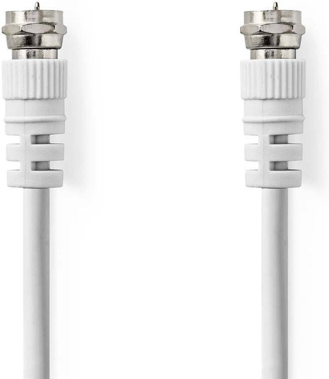 Satelliten und antennenkabel f mannlich f mannlich vernickelt 75 ohm doppelt geschirmt 200 m rund pvc wei etikett