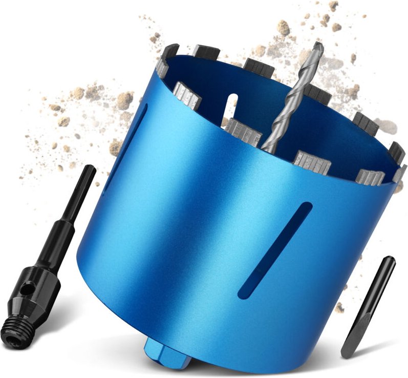 M22 Turbo Kernbohrer Ø26mm L200mm mit 100mm sds Max Adapter Trocken / Nass Bohrkrone Diamantbohrkrone Kernbohrkrone Dose...