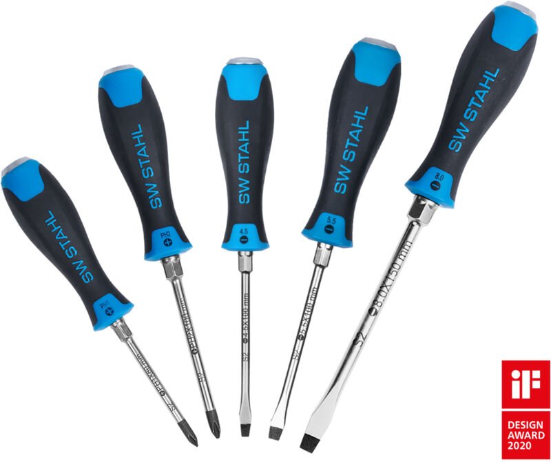 Sw Stahl - SW-Stahl Schraubendrehersatz, schlagfest, Schlitz + Kreuzschlitz, 5-tlg, 32816L