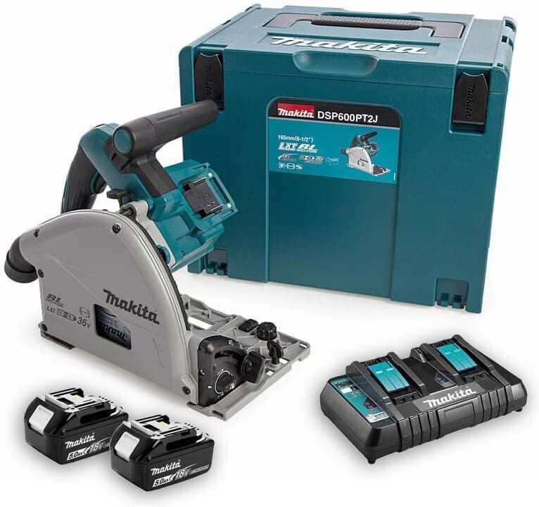 Thumbnail - Makita - Tauchsäge 36V lxt bl Ø165 mm (2x5,0 Ah) DSP600PT2J