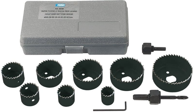 Holesaw saw set lochsägen spiralbohrer for tiles holz Fervi 0238