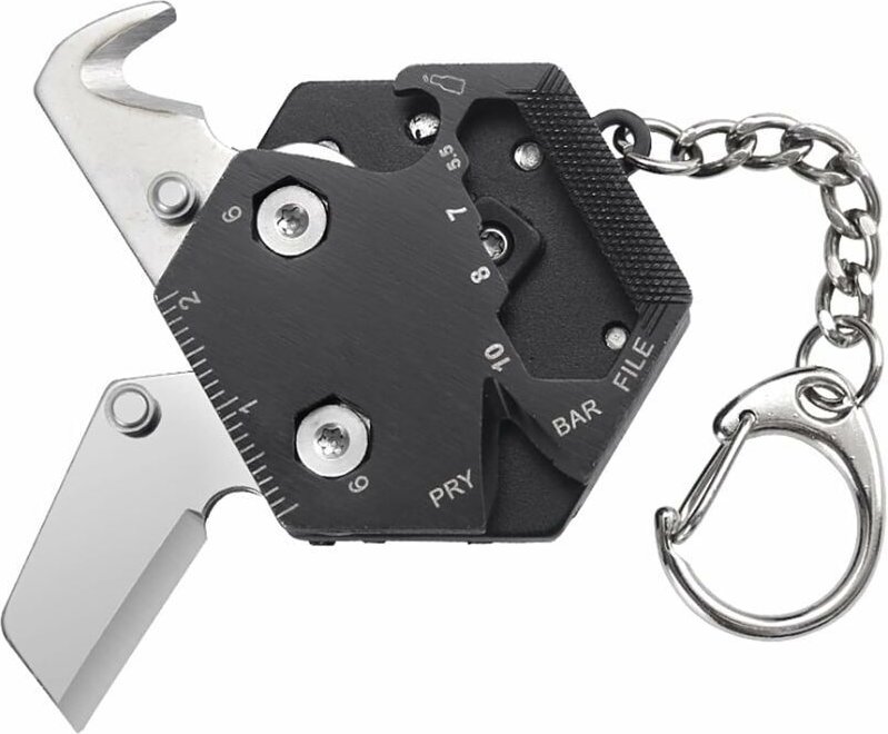 14-in-1 Multifunktions-Taschenmesser, multifunktionales Werkzeug, multifunktionaler Schlüsselanhänger für Camping und Wa...