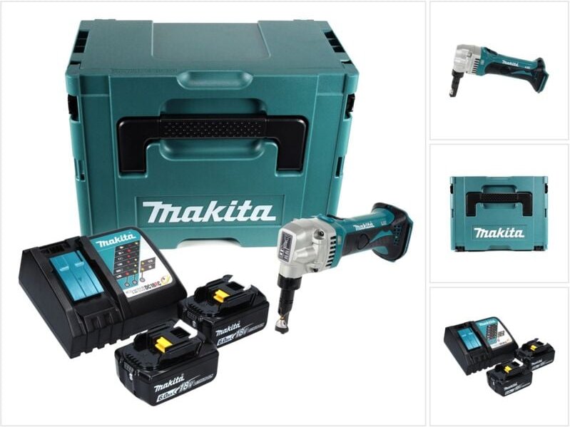 Djn 161 rgj Akku Knabberschere 18 v + 2x Akku 6,0 Ah + Ladegerät + Makpac - Makita