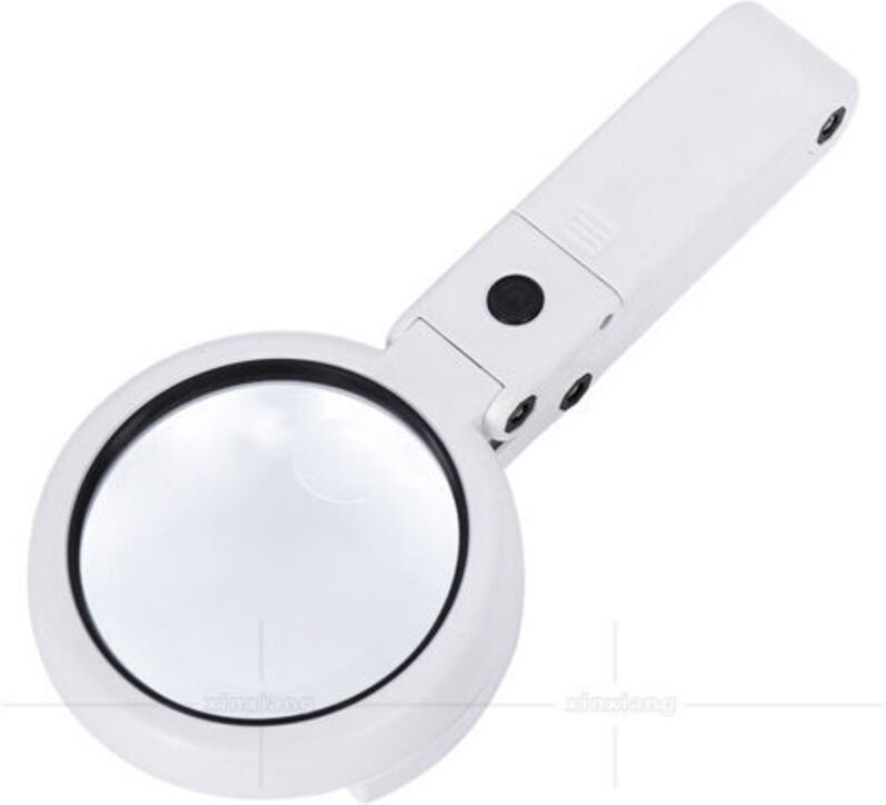LED-Lupe, Handlupe mit Ständer 5X 11X mit 8 LED-Leuchten, dimmbare Lupenlampe