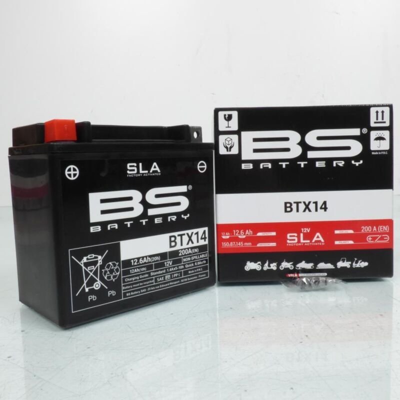 SLA-Batterie BS Battery für Piaggio YTX14 / 12 V 12,6 Ah, neu