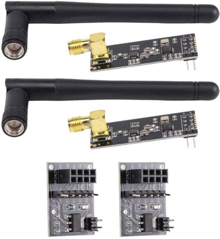 2Pcs NRF24L01 + PA LNA Transceiver Modul mit SMA Antenne 2,4 GHz 1100M Ohne für