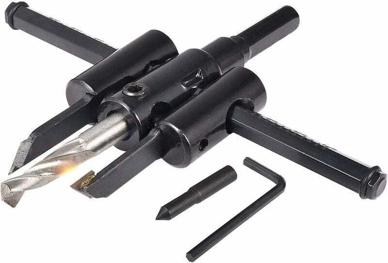 30 mm bis 120 mm verstellbares Kreissägen-Set, Holz-Trockenbau-Bohrer, Rundsäge, Lochsäge für die Holzbearbeitung, Heimw...