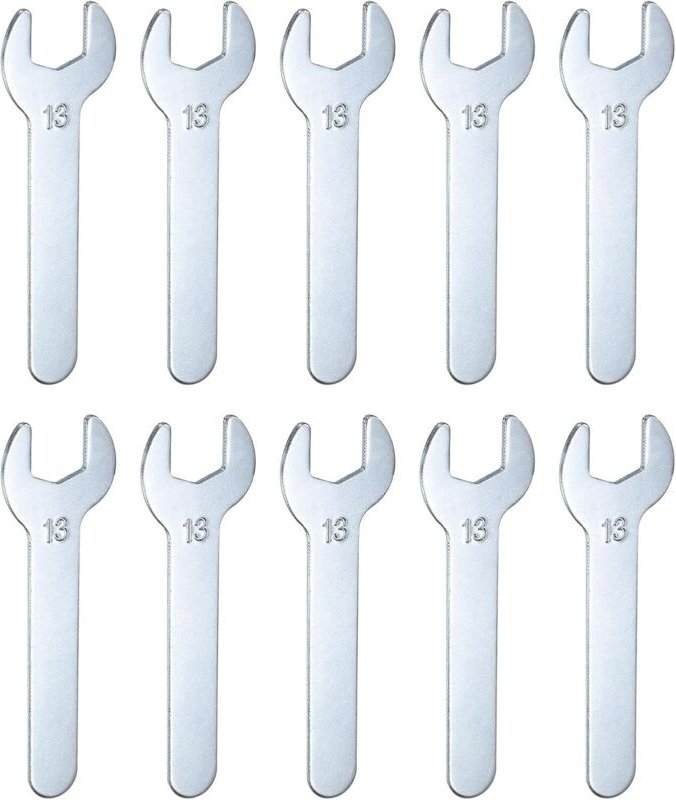 Satz mit 10 kleinen metrischen Maulschlüsseln 13 x 87 x 2 mm, U-förmig, Flachkopf, sehr dünn, verzinkt, für Autoreparatu...