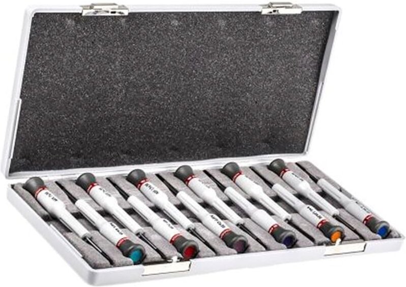 FACOM Sortiment MICRO-TECH - Handschrauber, Stiftschlüssel - Kunststoffkasten, 12-tlg.