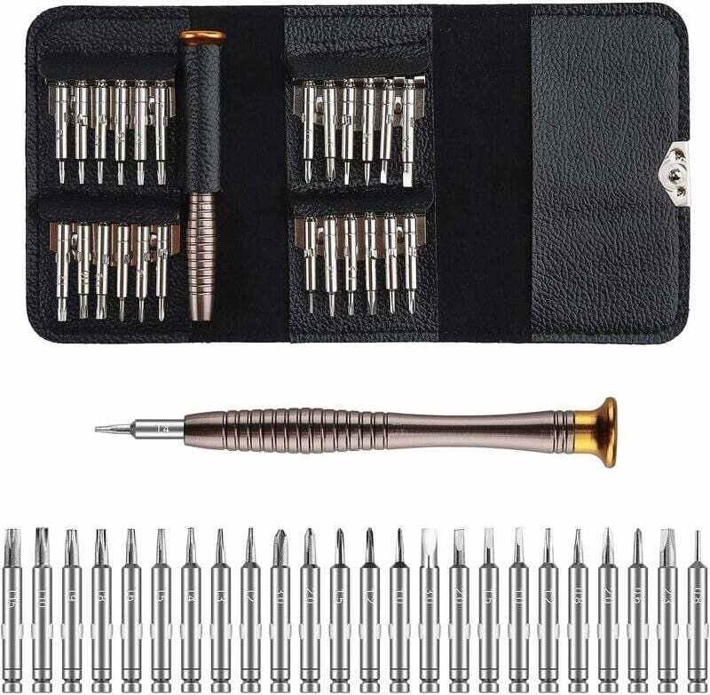 Mini Tournevis Précision Kit Outils de Réparation de Tournevis de Précision Portable avec étui en Cuir pour Laptop Montr...
