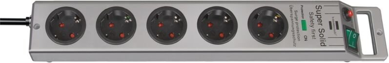 1153340315 Überspannungsschutz-Steckdosenleiste 5fach Silber Schutzkontakt 1 St. - Brennenstuhl