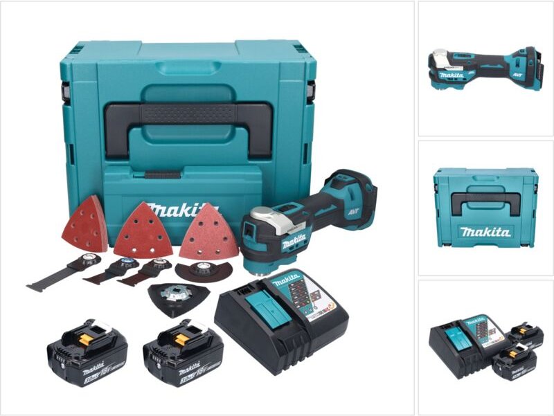 Dtm 52 RFJX4 Akku Multifunktionswerkzeug 18 v Starlock Max Brushless + 2x Akku 3,0 Ah + Ladegerät + Zubehör Set + Makpac...