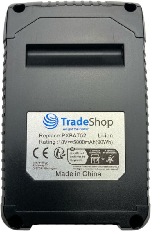 Trade-shop - Li-Ion Akku 18V / 5000mAh für Kraftixx kx-ahe 1820 Li Solo, kx-ahs 1858 Li Solo, kx-aks 1825 Li Solo ersetz...