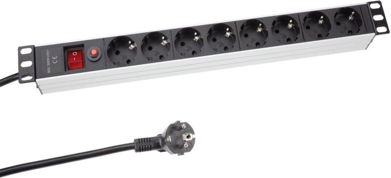 8 fach steckdosenleiste - schuko - fur 19 zoll rack