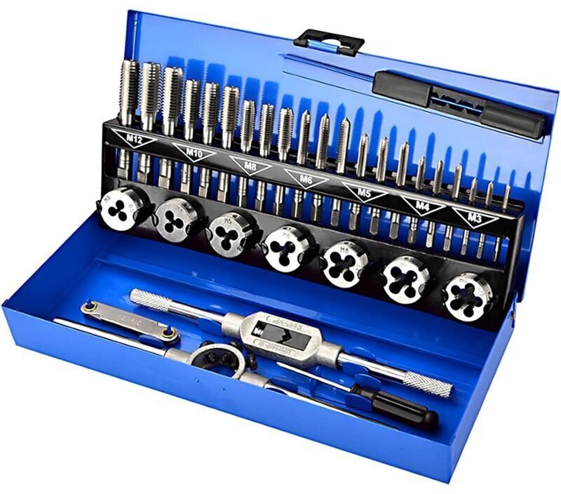 32-teiliges Gewindeschneidset aus legiertem Stahl – Metrische Gewinde – Schneidwerkzeuge – Gewindeschneidset mit Aufbewa...