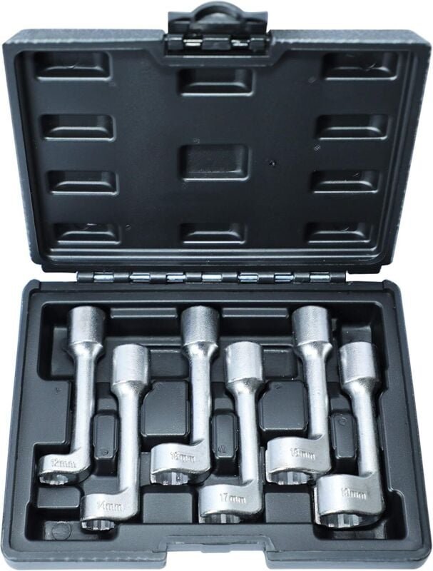 Passender 12-Punkt 1/2"-L-Typ-Diesel-Einspritzleitungs-Steckschlüsselsatz 12 14 16 17 18 19 mm (6-teilig)
