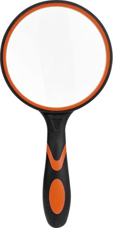 Vergrößerungsglas, Leselupe, 10-fache Vergrößerung, 75 mm, schwarz und orange, Gummigriff, zum Lesen, für Insektenbeobac...