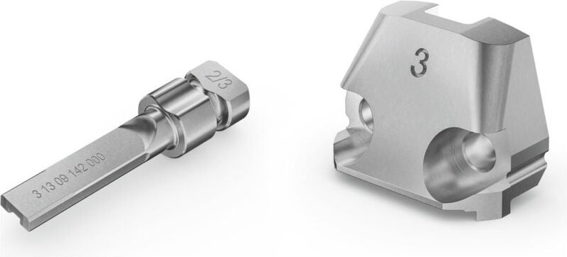 Fein - Stempel und Matrize im Set, bis 3,0 mm Edelstahlblech (600 N/mm²), best. aus: 1 Stempel 3 13 09 142 00 0 und 1 Ma...