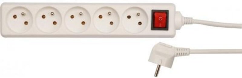 Elektrisches Verlängerungskabel, 5 Steckdosen mit Erdung, 5 m, mit Schalter 72534 vorel