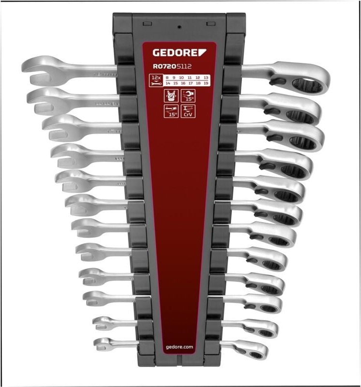 Ringratschenmaulschlüssel-Satz 12-tlg. - Gedore