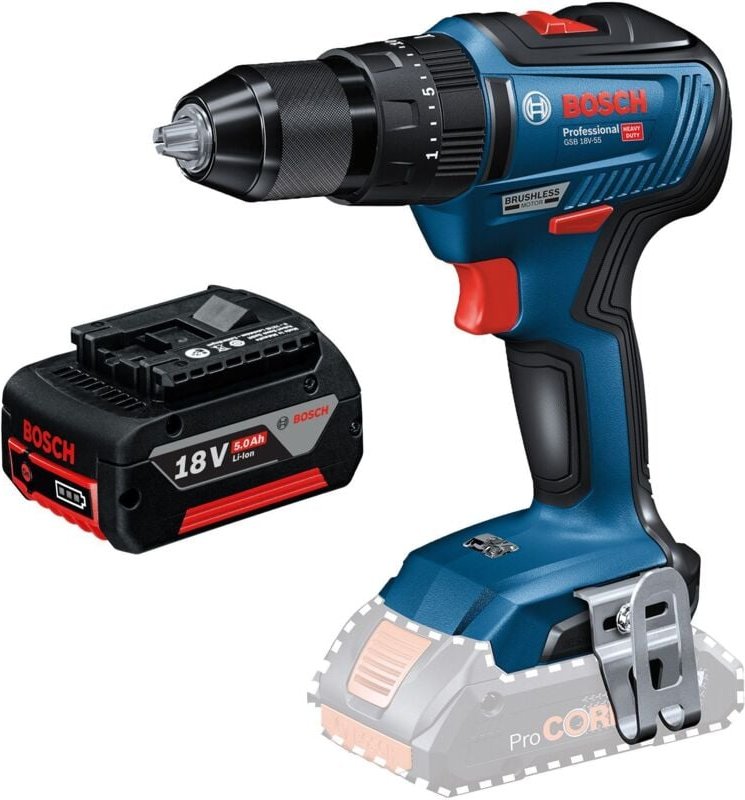 Bosch Akku-Schlagbohrschrauber GSB 18V-55 / 1x 5,0 Ah Akku