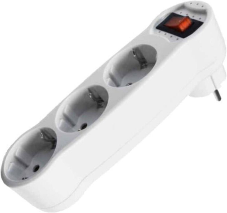 EDM - 3-Steckdosen-Steckdosenleiste mit Lichtschalter 40045