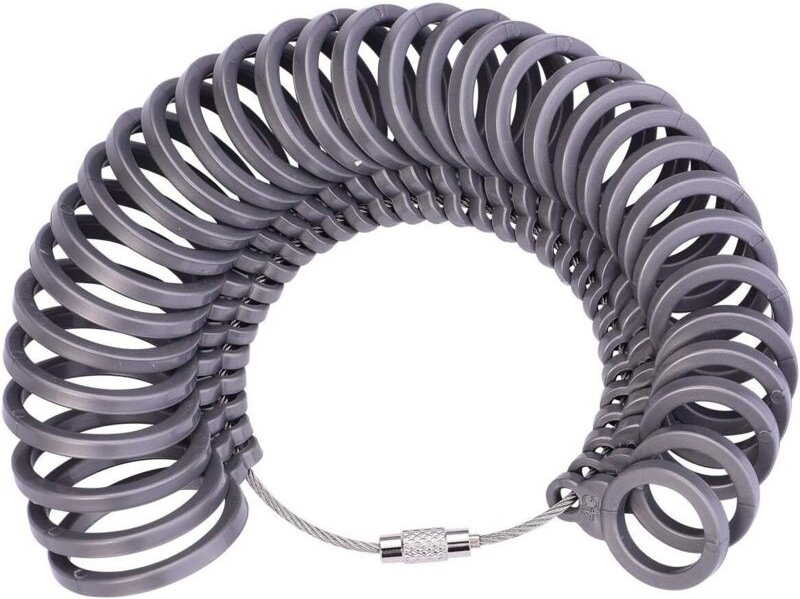 Ringgrößenmesser, Fingergrößenmessgerät, Ringgrößenwerkzeug, europäischer Standard, Kunststoff, Grau, Größe 41-76 - Ccyk...