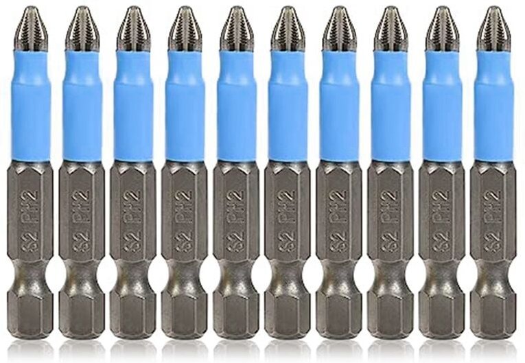 10-teiliges Kopfbohrer-Set mit magnetischem Schraubendreher, rutschfester Kopf, 1/4 Zoll Sechskantschaft, 2 Zoll/50 mm