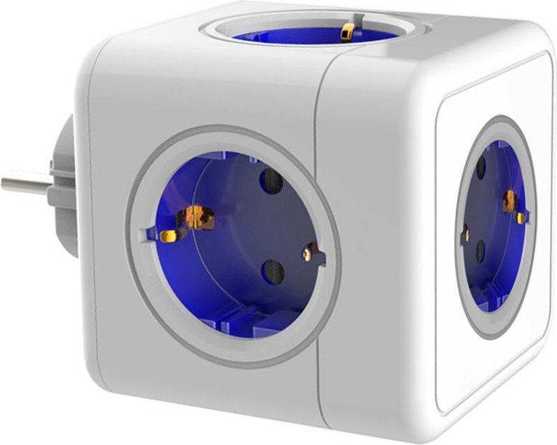 Würfel-Steckdosenleiste, 5-in-1-Mehrfachsteckdosenleiste mit 5 Wechselstromsteckdosen 3680 w für Zuhause, Büro (blau)