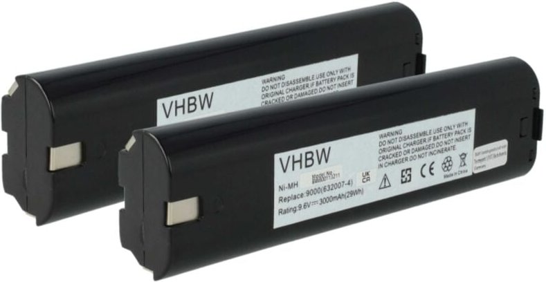 2x Akku Ersatz für Makita 9001, 9000, 632007-4, 193890-9, 193889-4, 192533-0, 191681-2, 9002 für Werkzeug (3000 mAh, NiM...