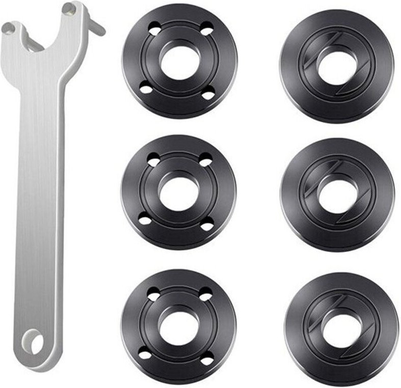 Set mit 7 Flanschschlüsseln für Winkelschleifer, Metall-Sicherungsmutter, 1 Winkelschleiferschlüssel, 6 Flanschmuttern, ...