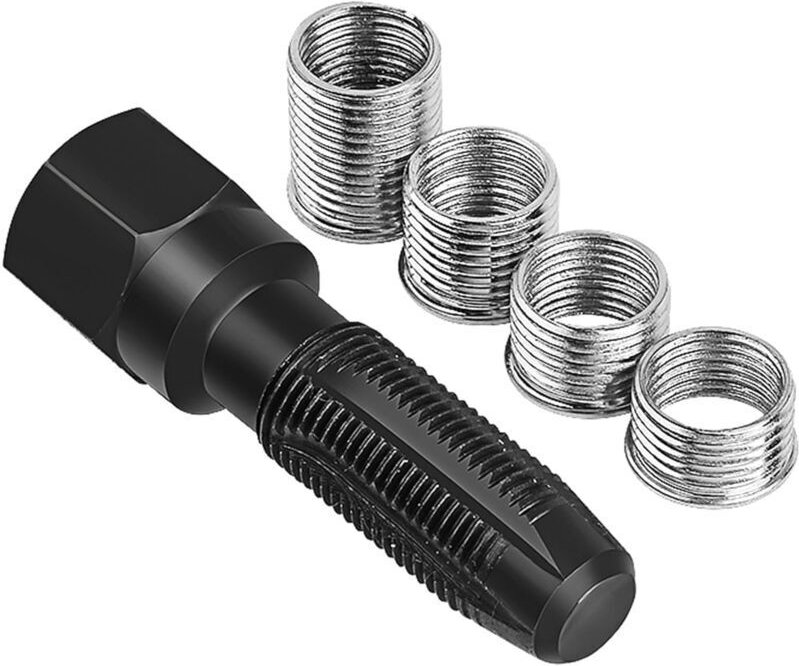 ZVD - 5-teiliges Zündkerzengewinde-Reparaturwerkzeug-Set M14 x 1,25, Zündkerzen-Nachgewinde, Zylinderkopf-Nachgewinde-Ki...