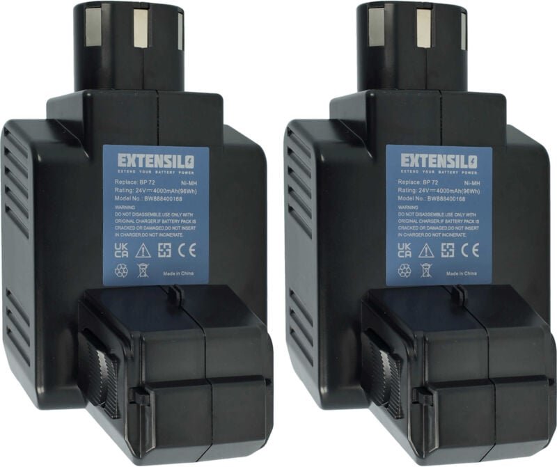 Extensilo - 2x Akku kompatibel mit Hilti te 5 a Werkzeug (4000 mAh, NiMH, 24 v)