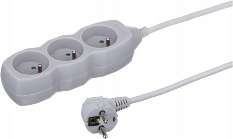 Verlängerungskabelleiste, 3 Steckdosen, weiß, 1,5 m, 250 V, 16 A, 3 x 1 mm²