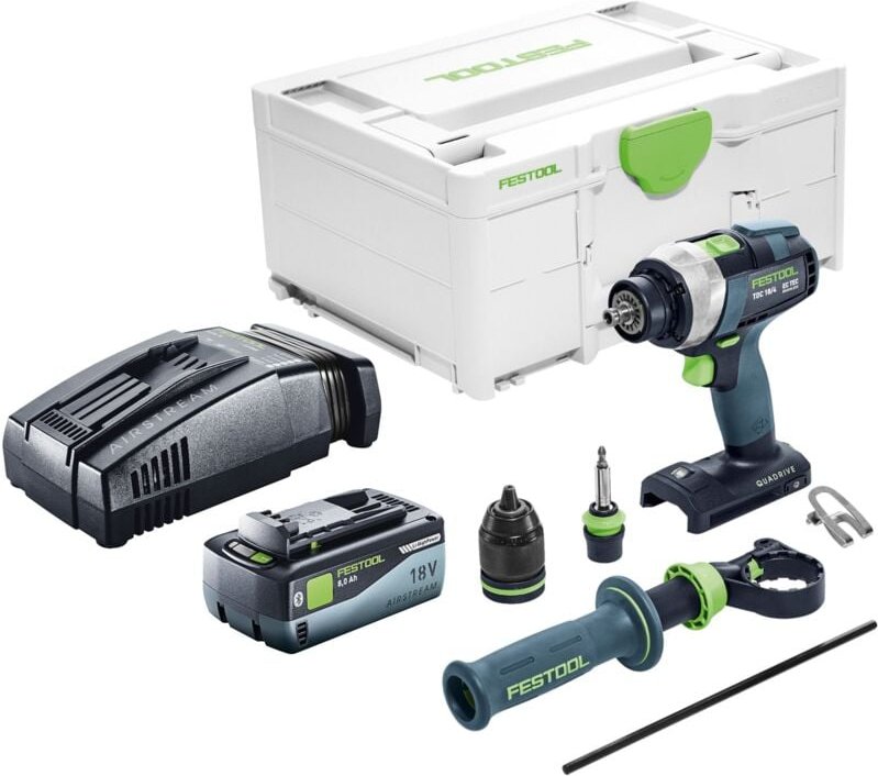 Festool TDC 18/4 I-Basic Akku Bohrschrauber 18 V 75 Nm Brushless + 1x Akku 8,0 Ah + Schnellladegerät + Systainer