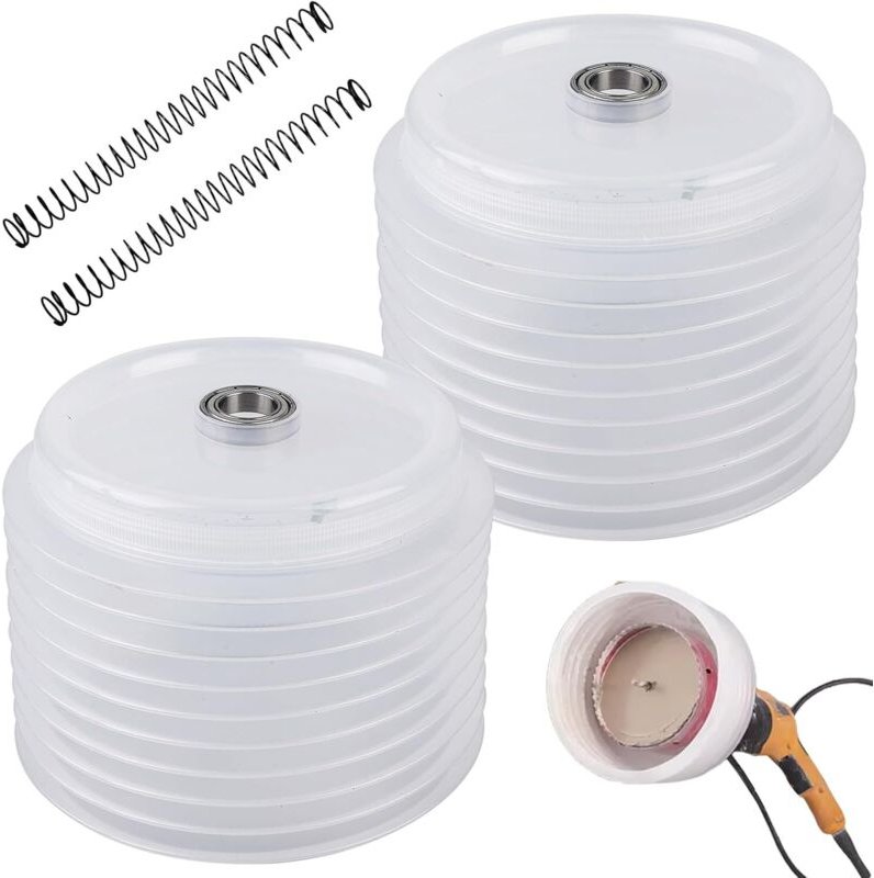 Set mit 2 Staubkappen für Bohrmaschinen - Gummi - Mit integrierten Griffen und Lagern - Staubabsaugung für 125-mm-Bohrer