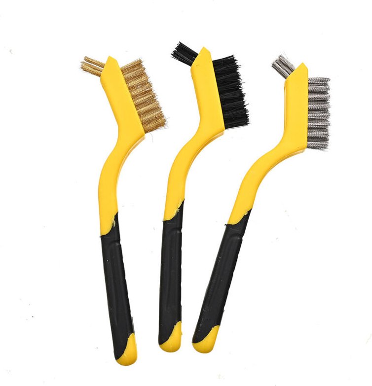 Thumbnail - Edelstahl-Minibürsten mit ergonomischem Griff, 3 Stück
