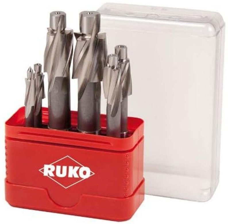 RUKO Flachsenker-Satz DIN 373 HSS 6tlg. mit Zylinderschaft - 102453