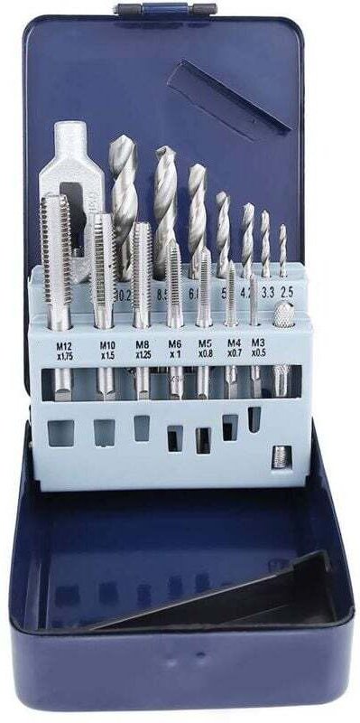 15-teiliges Gewindebohrer-Set aus legiertem Stahl für die Metallbearbeitung mit Aufbewahrungsbox