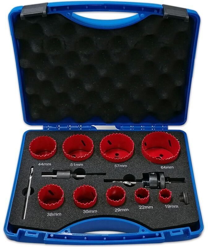 Set mit 12 Bimetall-Lochsägen – Durchmesser 19 bis 64 mm – Für Stahl, Aluminium, PVC – Sauberer und dauerhafter Schnitt