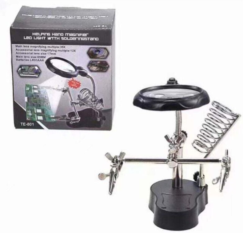 Wartung Hilfsantrieb LED-Licht Lupe Platinenreparatur Lötkolbenrahmen Platinenbefestigungshalterung