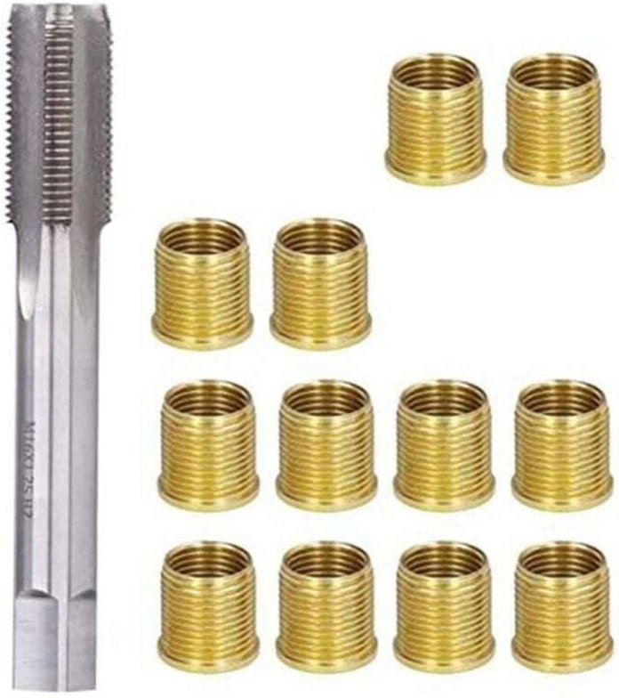 Zündkerzengewinde-Reparaturwerkzeug, Zündgewinde-Reparaturwerkzeug aus Stahl mit M14x1,25-Einsätzen und M16x1,25-Gewinde...