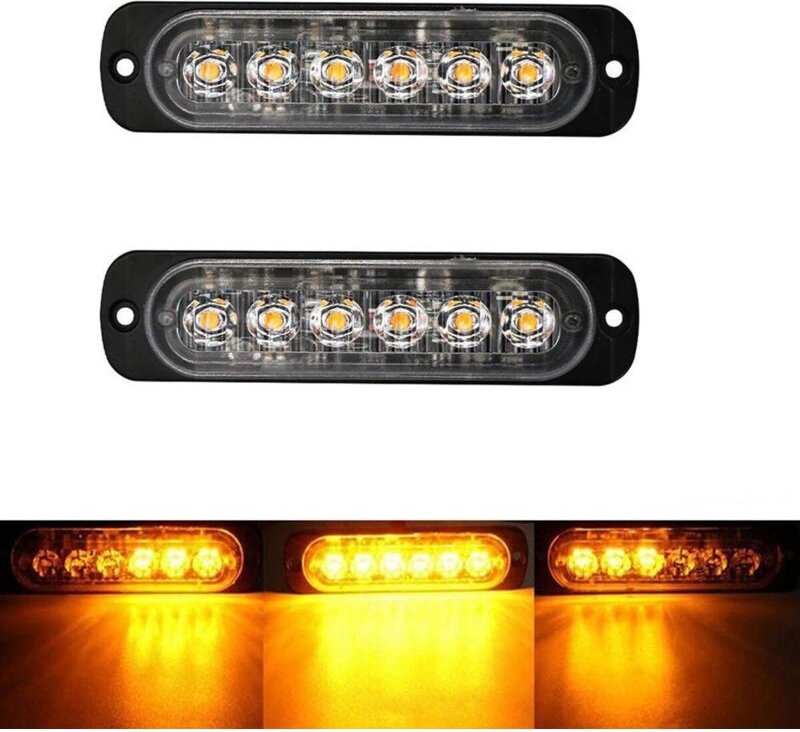 Blitz-Begrenzungsleuchte 6 LED 12V-24V, orange