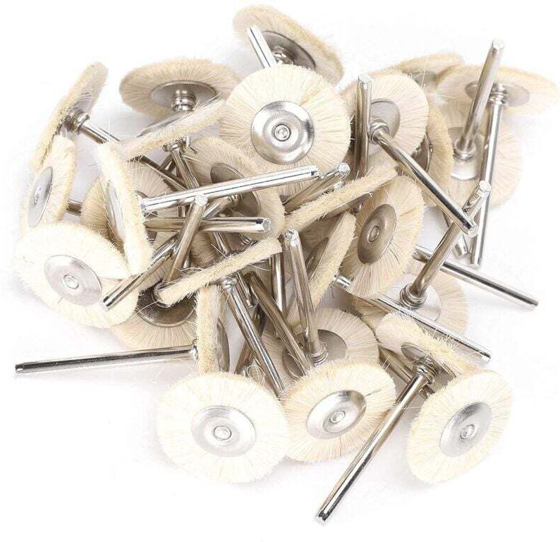 Ymyny - 30-teiliges Drahtbürstenset, Messing-Stahldrahtbürsten-Polierräder, Komplettset für Dremel-Rotationswerkzeuge (S...